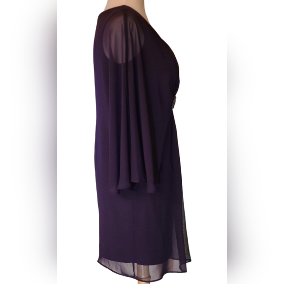NWT Connected apparel size 4P dark purple dress - Picture 2 of 10